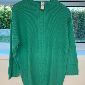 Green Cable Knit Sweater